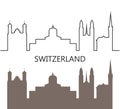 Switzerland logo. Isolated Swiss architecture on white background Royalty Free Stock Photo